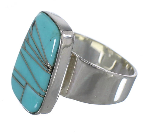 Turquoise Sterling Silver Southwestern Ring Size 6 AX88018